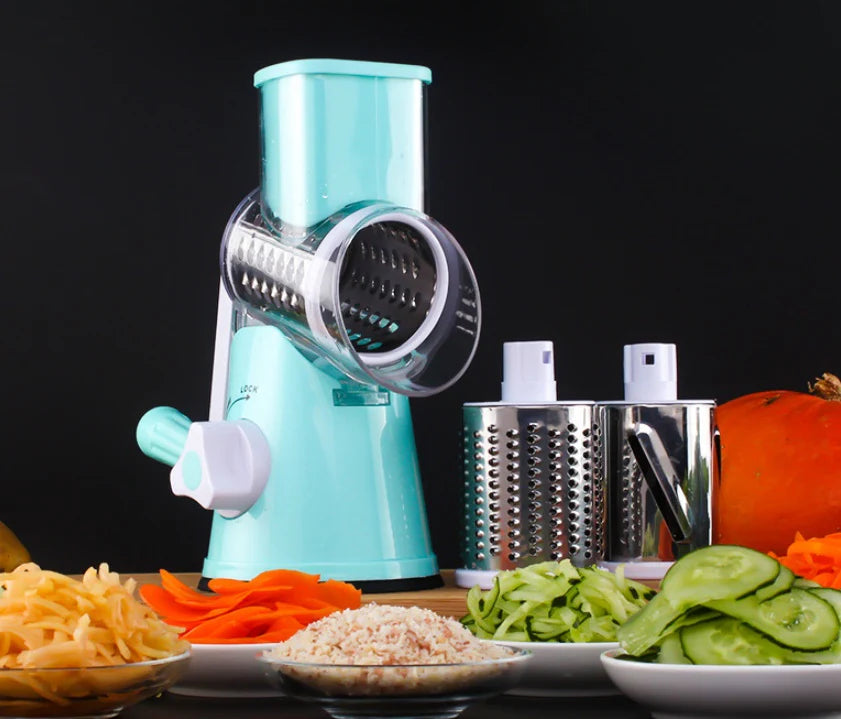 3-in-1 Multi-functional Manual Slicer Vegetable Cutter Vegetable Grater with 3 Inner Adjustable Blades