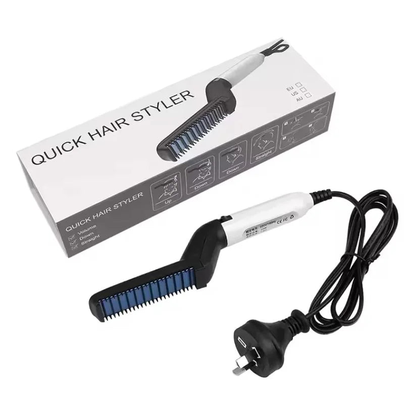Hair & Beard Straightener Comb for Men  Multifunction Electric Hair & Beard Styling Brush