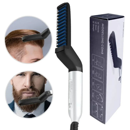 Hair & Beard Straightener Comb for Men  Multifunction Electric Hair & Beard Styling Brush