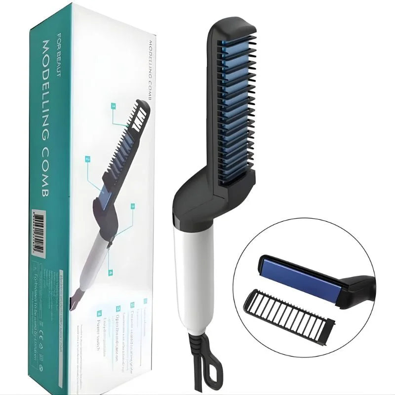 Hair & Beard Straightener Comb for Men  Multifunction Electric Hair & Beard Styling Brush